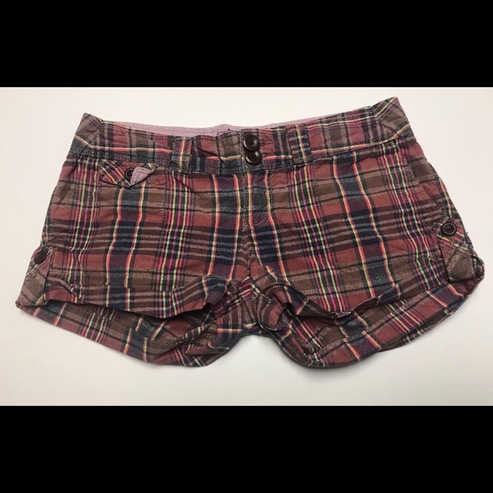 American Eagle Shorts Size 0 Plaid Multi Color